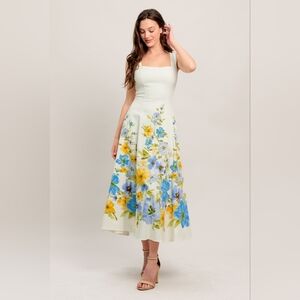 NWT DREAMING OF THE COAST WOVEN MIDI DRESS